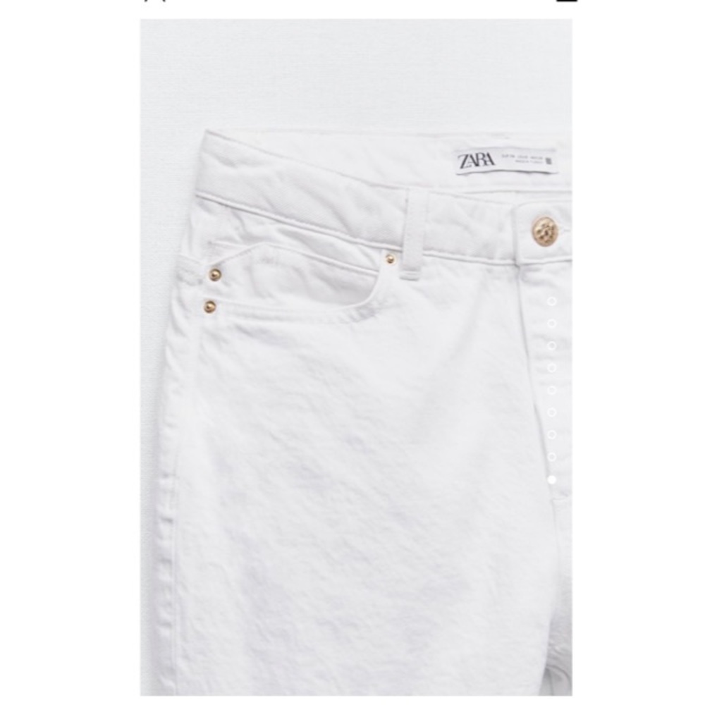 Zara Straight Leg White Denim - Picture 4 of 8